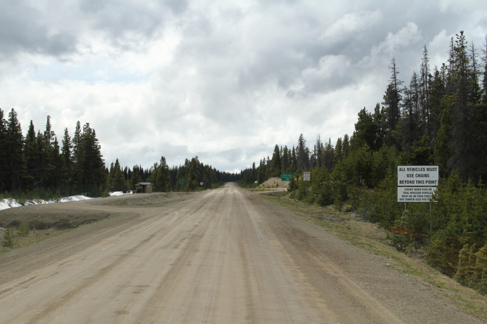 Warning signs on BC Highway 20