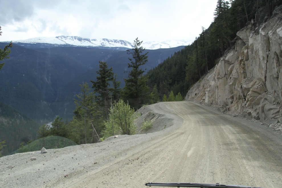 One of the narrow sections of The Hill into Bella Coola