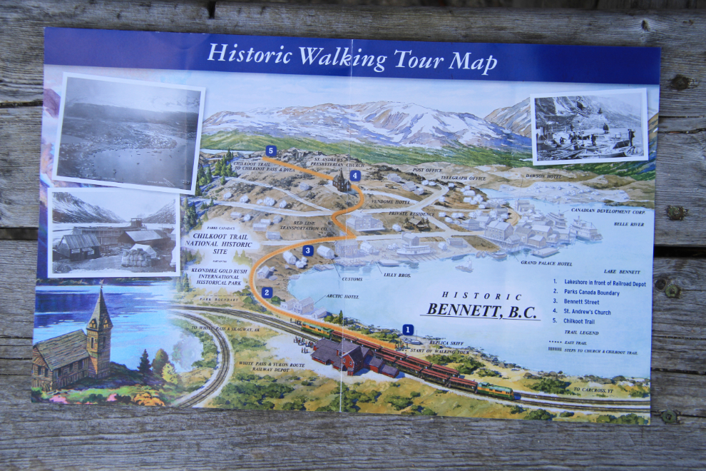 Walking tour map of Bennett, BC