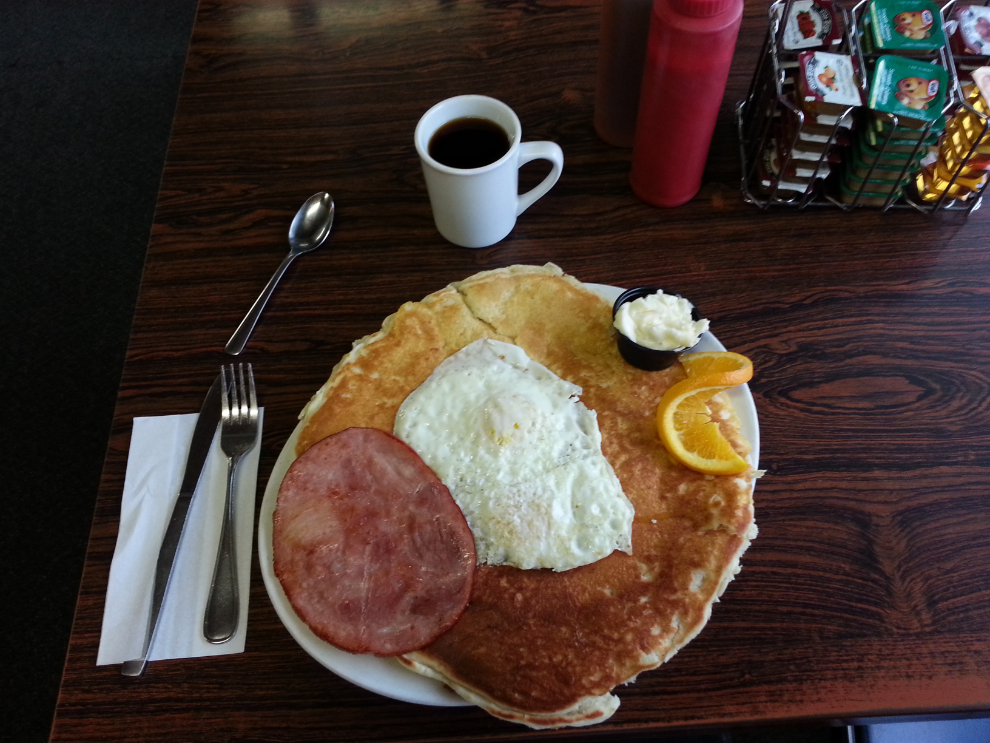 Huge breakfast at the Cordial Cafe in Clinton, BC