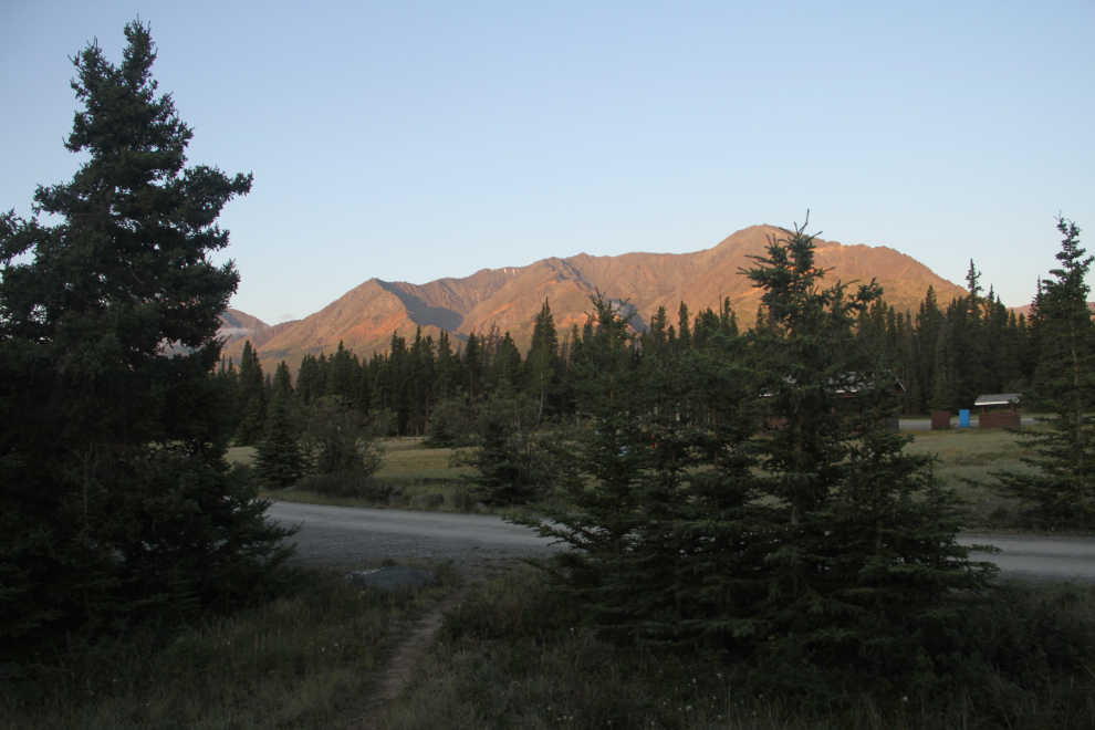 A beautiful morning at Congdon Creek Campground, Yukon