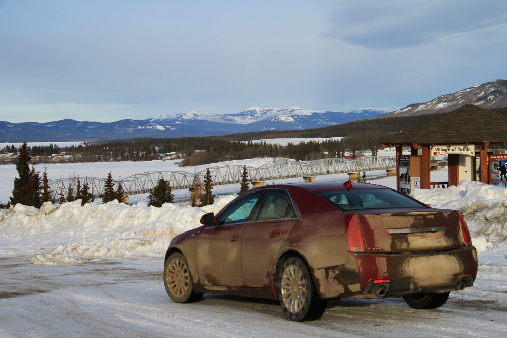 My very dirty Cadillac at Teslin, Yukon