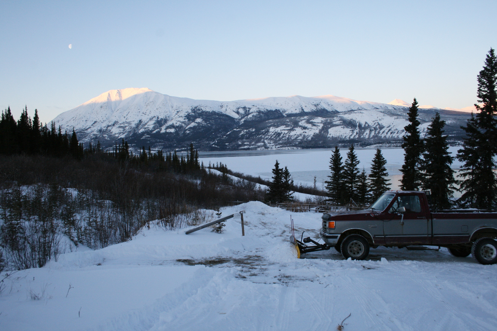 Plowing my driveway at the Carcross cabin
