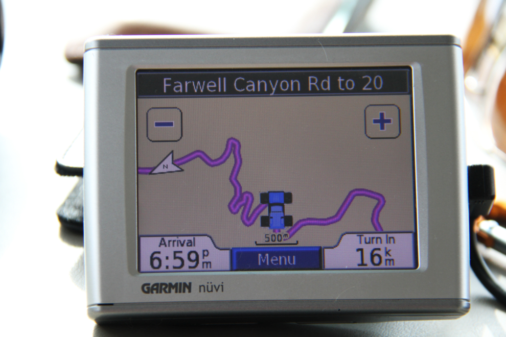 The Farwell Canyon Forest Service Road on a GPS