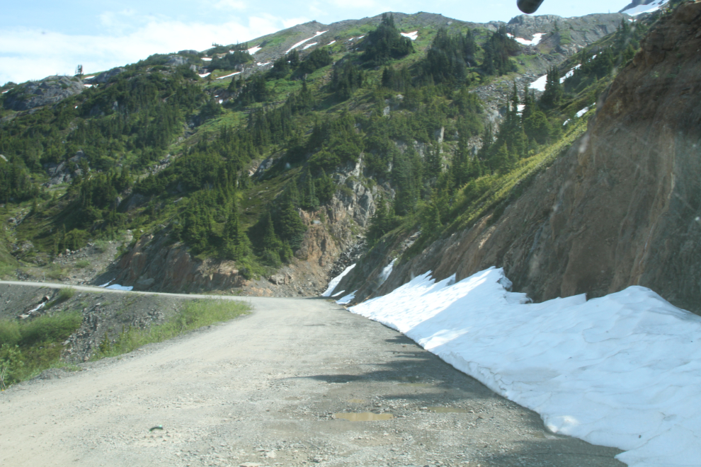 Snow on the Granduc Road in late June - Stewart, BC