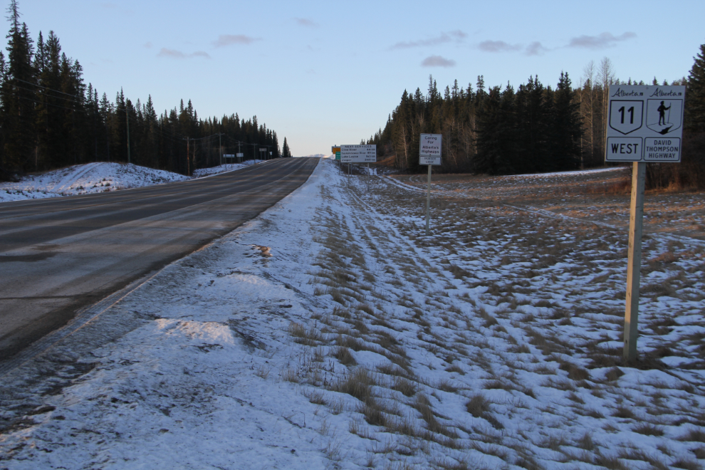 Alberta Highway 11 looking west from Nordegg