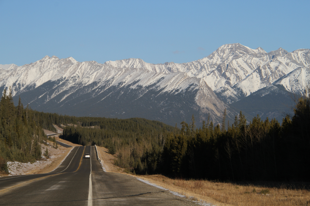 Mountains along Alberta Highway 11