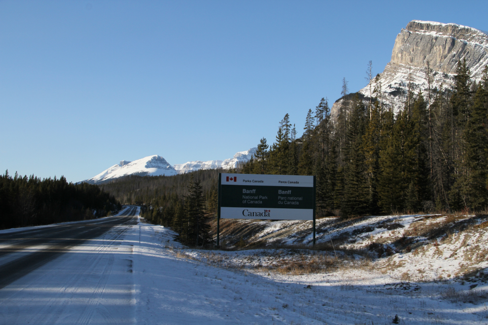 Crossing into Banff National Park on Alberta Highway 11