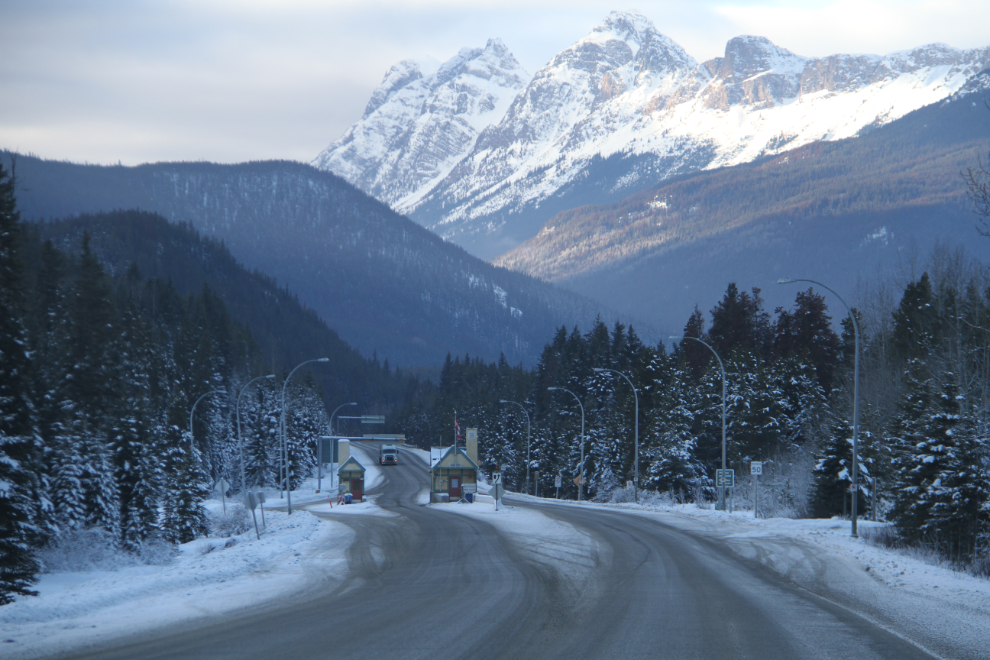 The gates of Jasper National Park for eastbound traffic on Hwy 16
