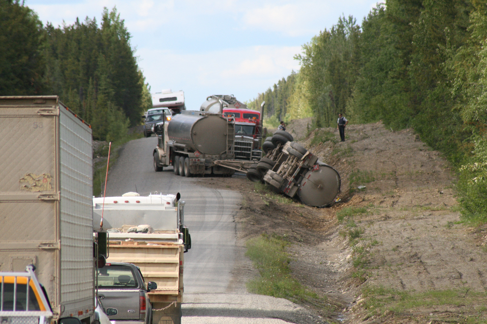 Fuel tanker crash closes BC Highway 37
