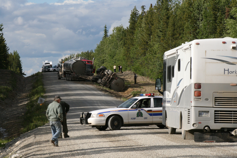 Fuel tanker crash closes BC Highway 37