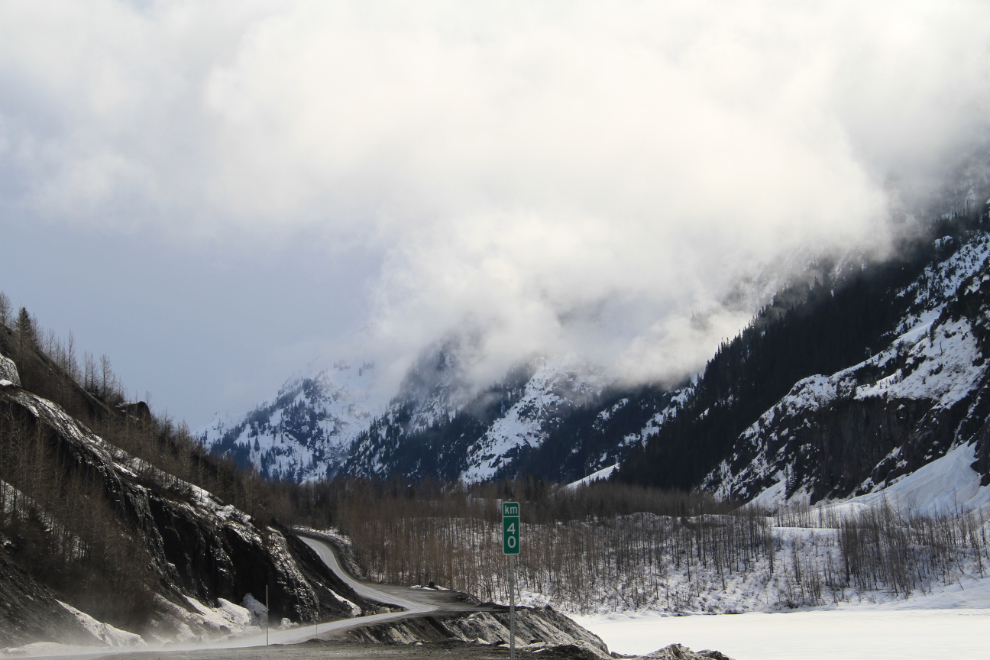 Looking north from the Bear Glacier on BC Highway 37A