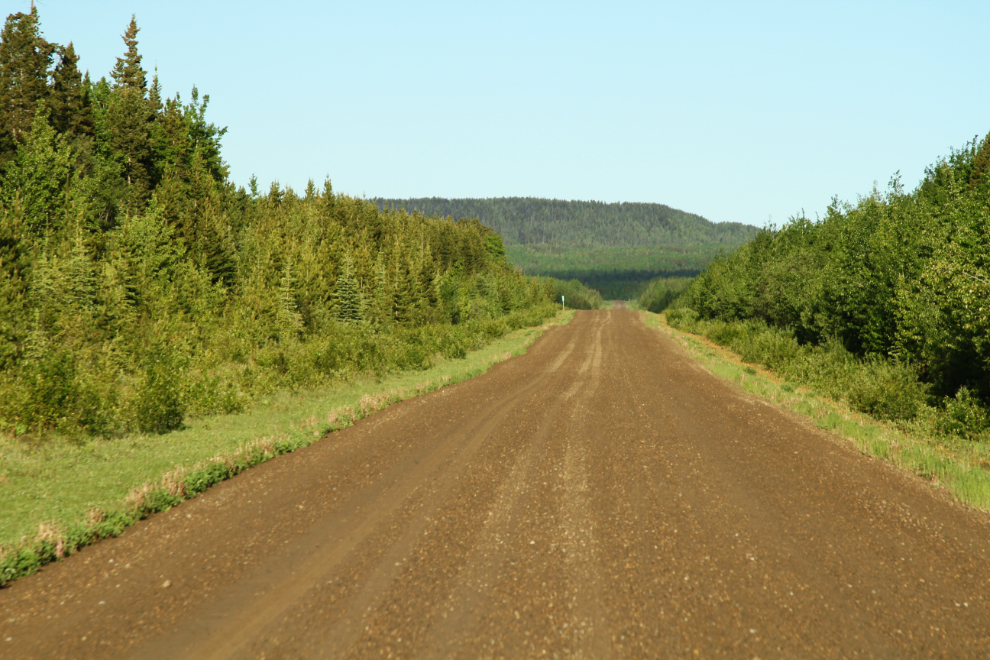 A gravel stretch on BC Highway 52