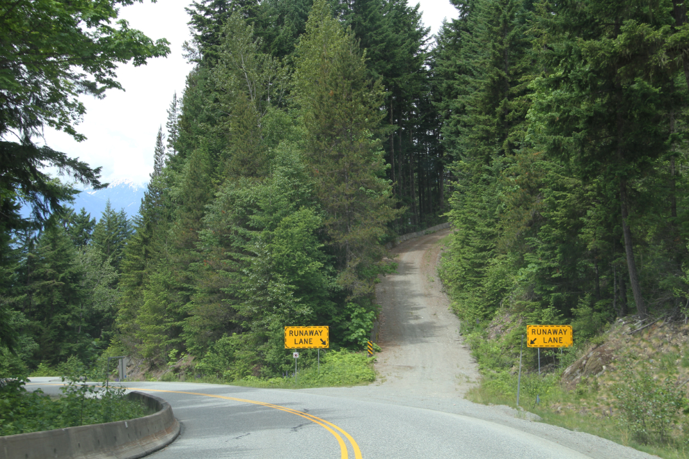 Runaway lane on the Duffey Lake Road, BC Highway 99