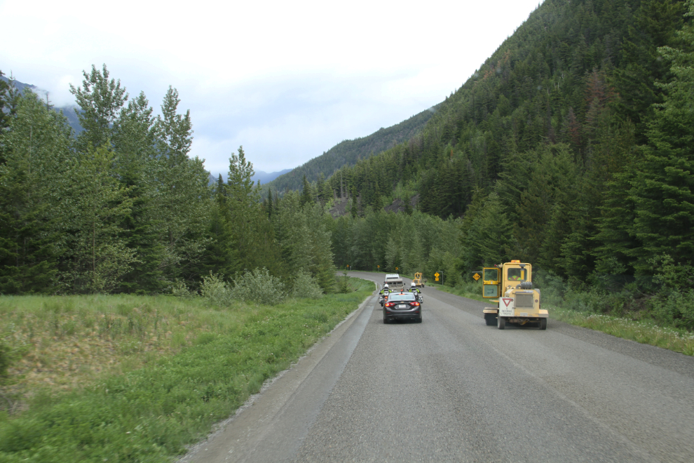 Road sweeper on the Duffey Lake Road