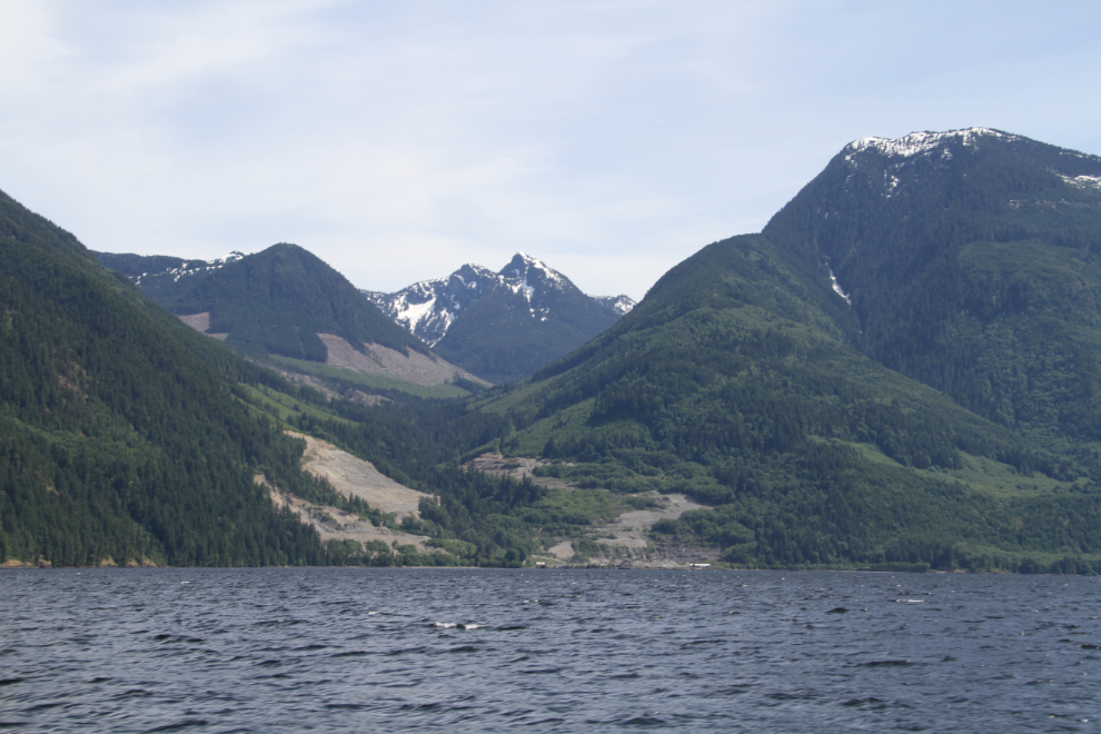 Gravel pit and logging in Jervis Inlet, BC