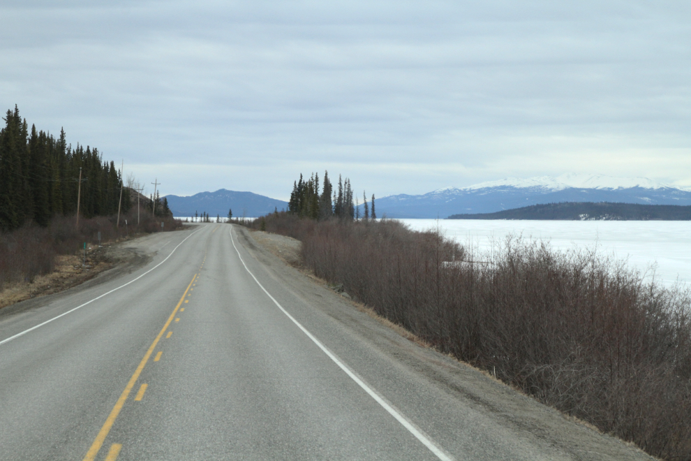 Frozen Marsh Lake, Yukon, in late April