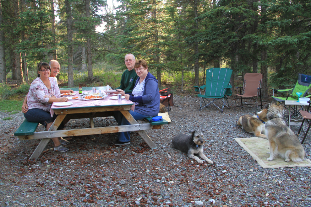 Dinner at Congdon Creek Campground, Yukon