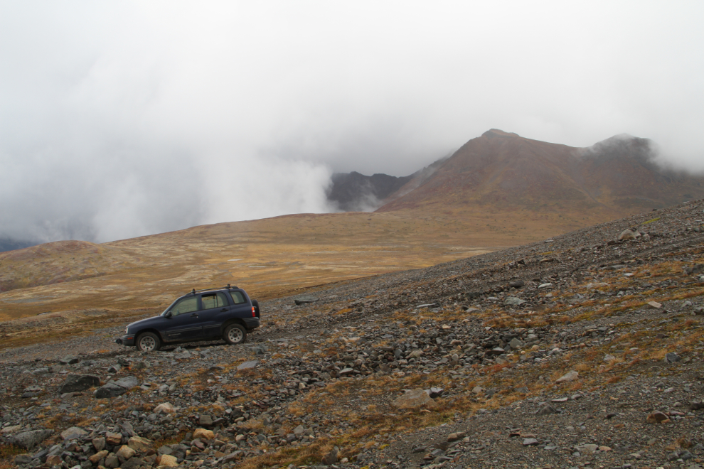 Chevy Tracker in the high alpine in northern BC