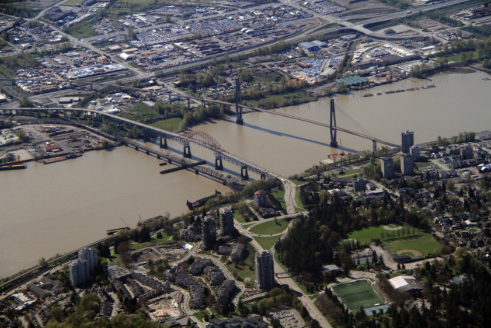 Bridges across the Fraser River at New Westminster, BC