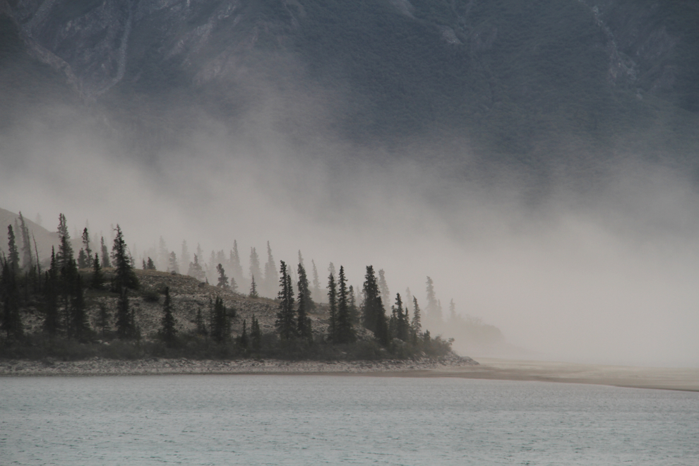 Dust storm on the Slims River flats, Yukon