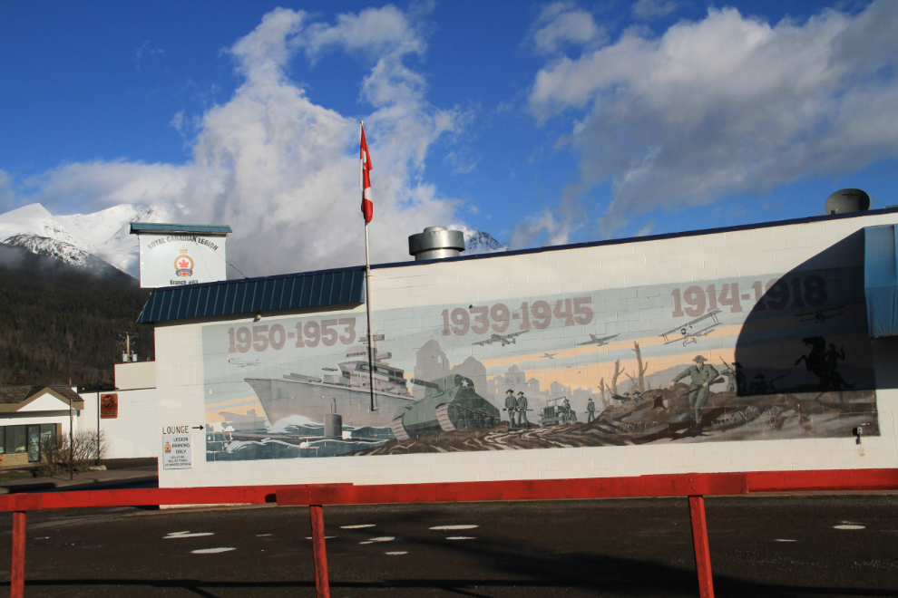 Mural on the side of the Royal Canadian Legion hall in Smithers, BC