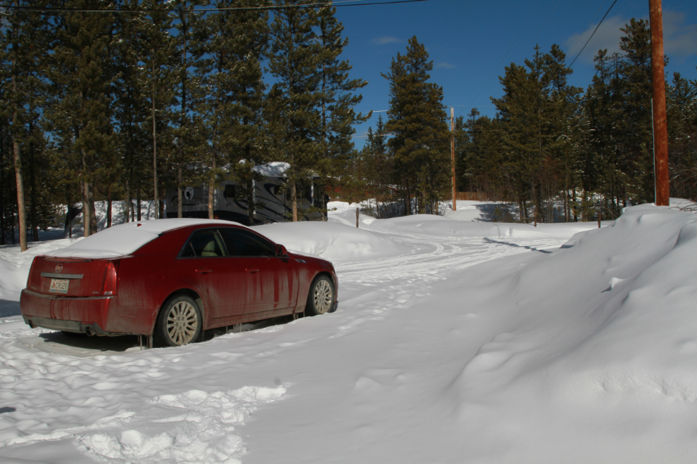 My snowy Yukon driveway on March 22nd.