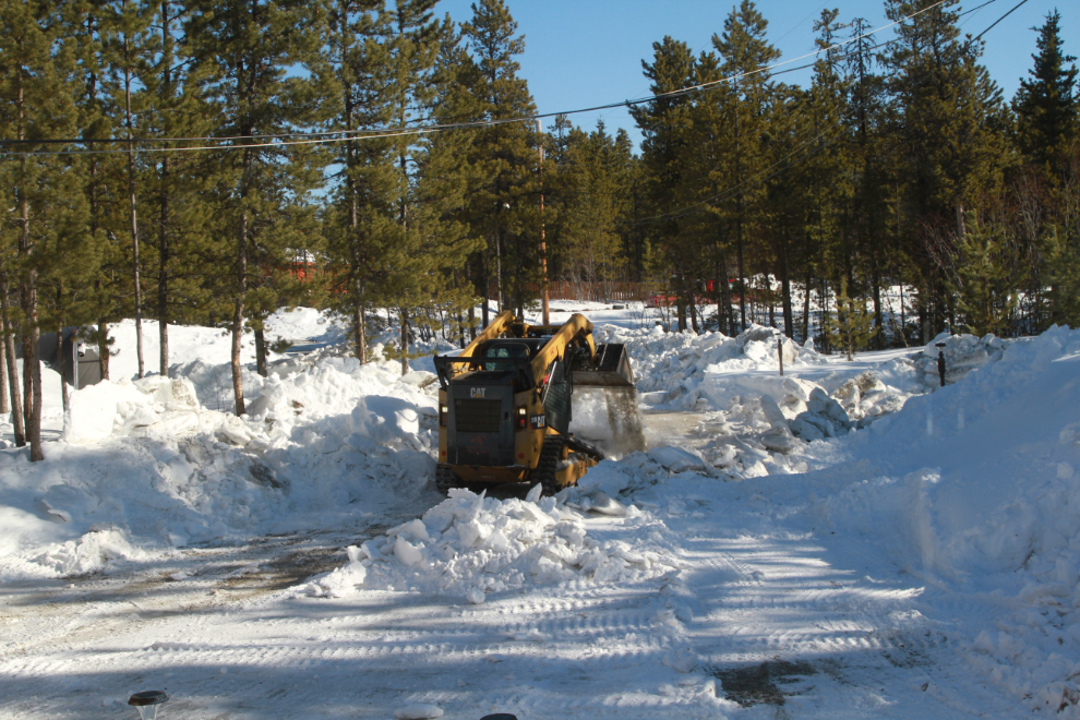 Spring cleaning of my driveway with a skidsteer