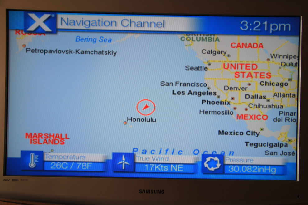 Navigation channel on the cruise ship Celebrity Solstice