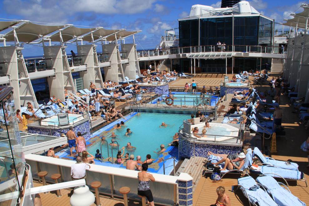 Pool deck on the cruise ship Celebrity Solstice