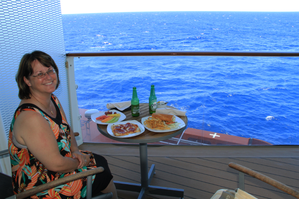Room service lunch on the cruise ship Celebrity Solstice