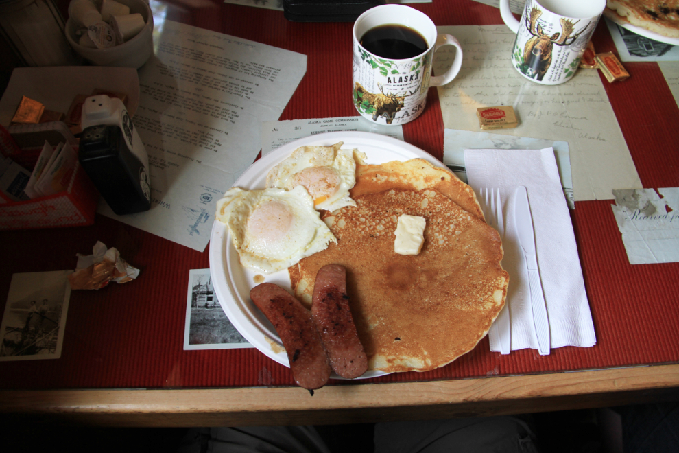 Breakfast at the Sourdough Campground in Tok, Alaska