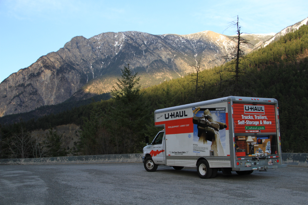 U-Haul truck on the Duffey Lake Road