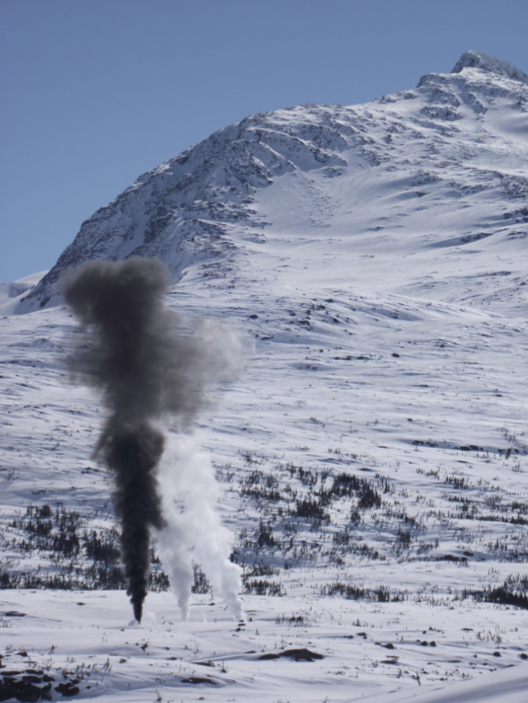 White Pass & Yukon Route railway's rotary snow plow in action