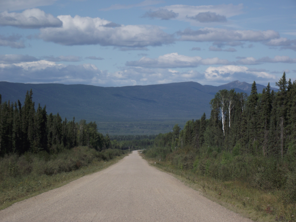 Looking north at Km 33 of the Liard Highway.