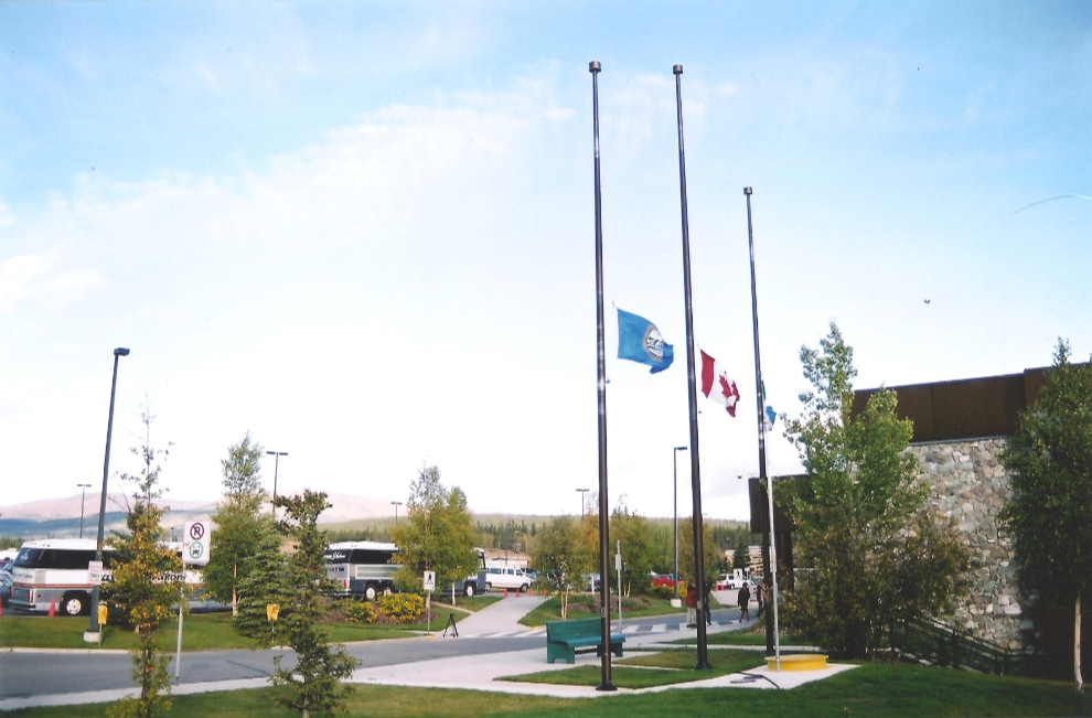 Flags at half mast - September 12, 2001 in Whitehorse, Yukon