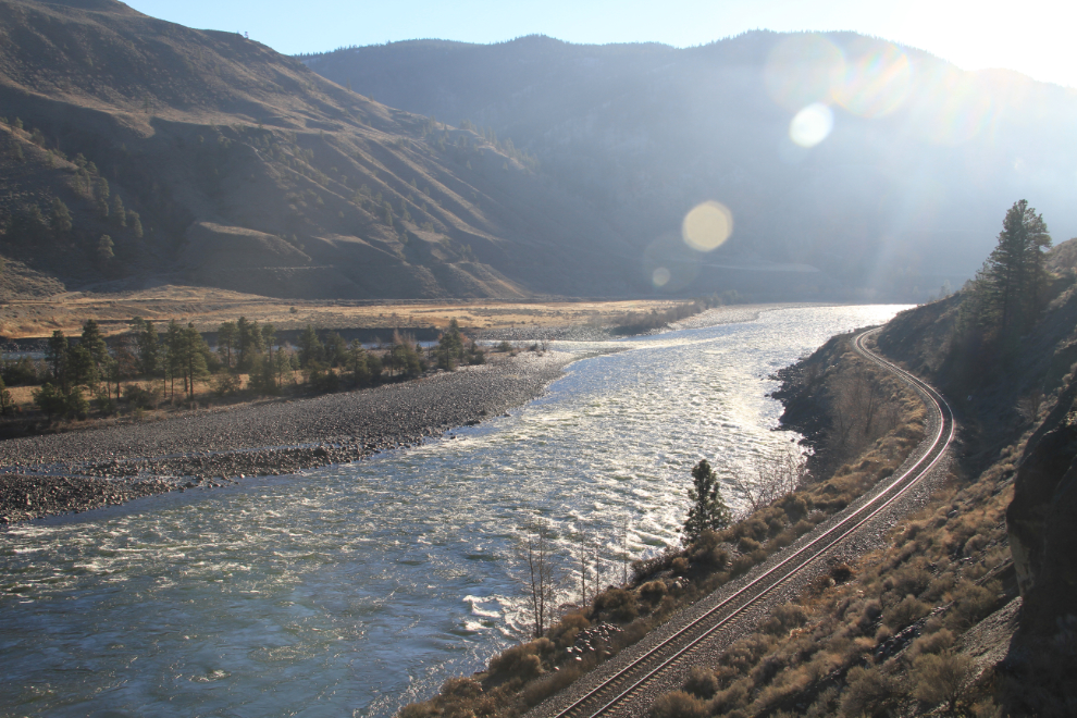 Canadian National Railway line along the Thompson River in BC