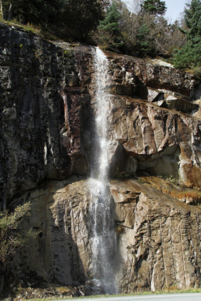 Waterfall along the South Klondike Highway near Skagway