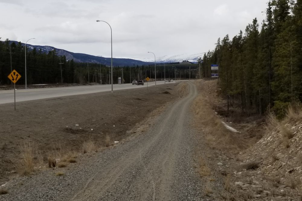 A multi-use trail along the Alaska Highway at Whitehorse