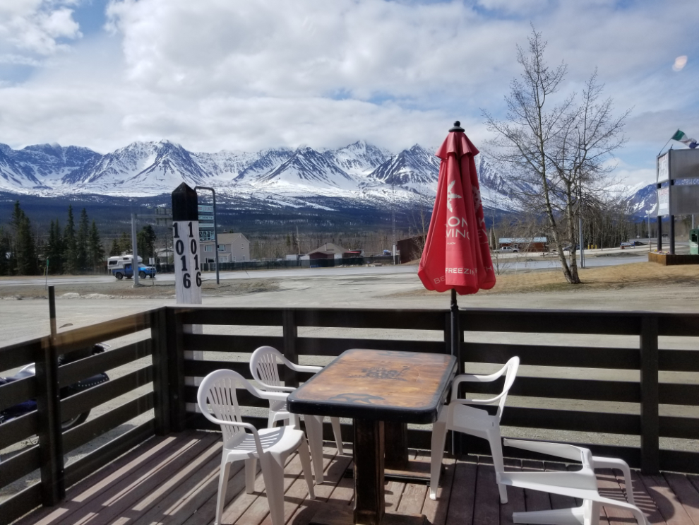 The view from the Mile 1016 Pub at Haines Junction, Yukon