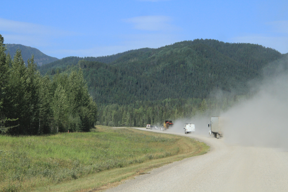 Dusty construction on the Alaska Highway