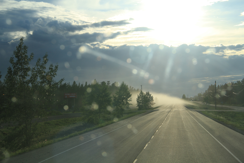 Late eveing on the Alaska Highway at Watson Lake