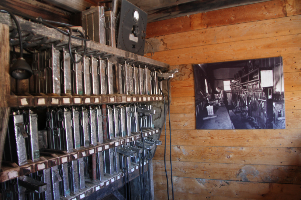 Headlamp batteries at the Atlas Coal Mine, Alberta