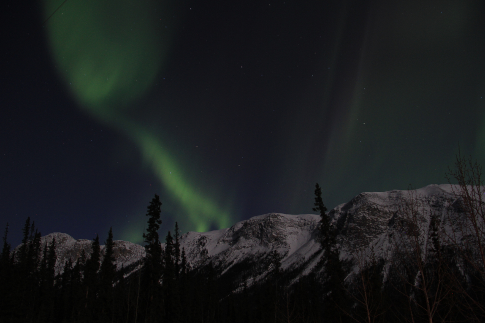 Aurora borealis over Mount White, Yukon