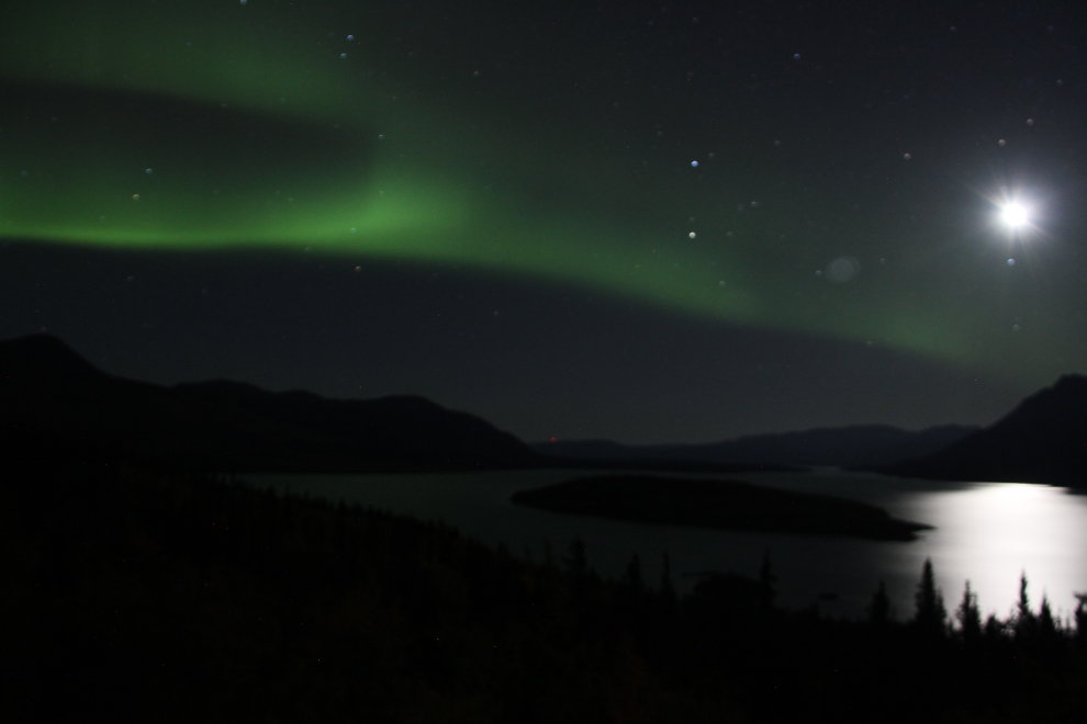 The aurora borealis over Bove Island, Yukon
