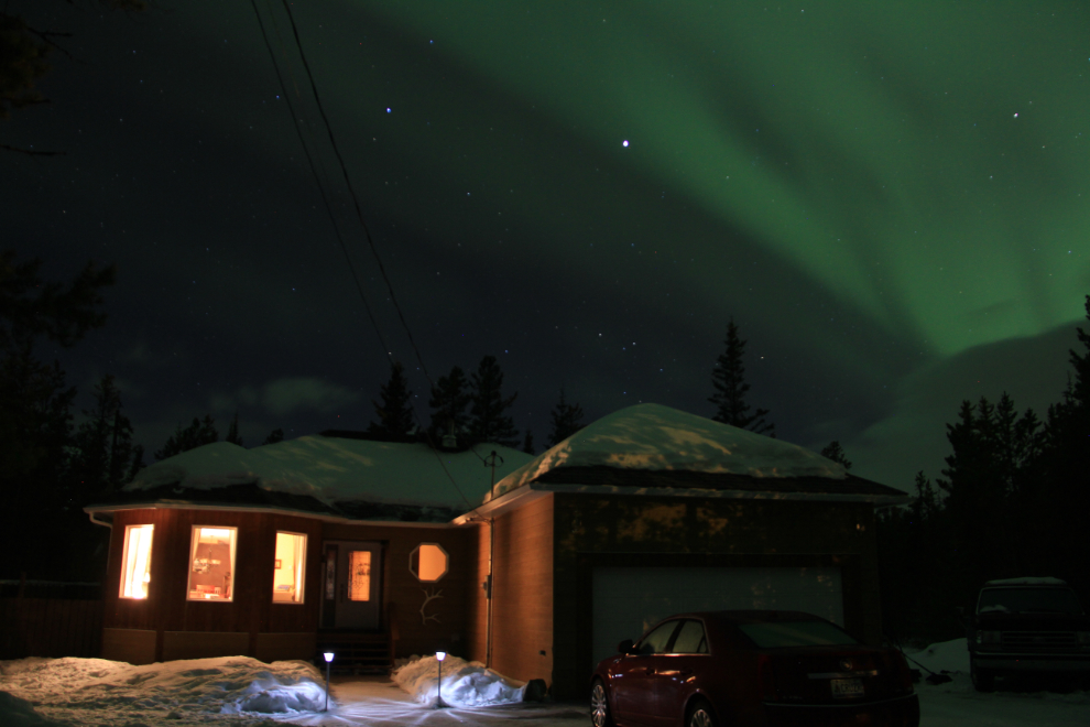 Aurora borealis over my home in Whitehorse, Yukon