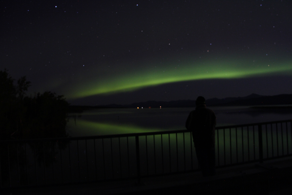 Watching the Northern Lights from the Tagish Bridge