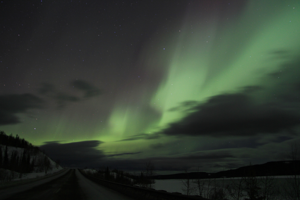 Northern Lights over the Alaska Highway near Whitehorse, Yukon