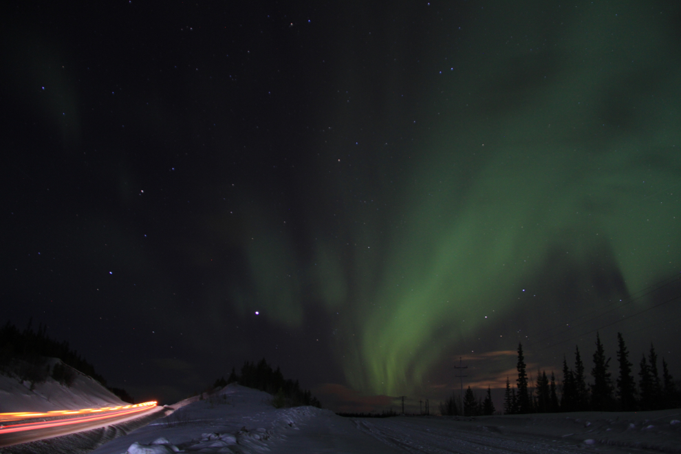 Northern Lights along the Alaska Highway near Whitehorse, Yukon