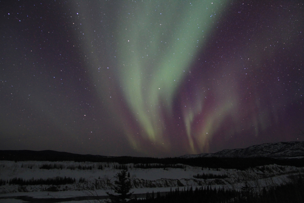 Aurora borealis over the Yukon River